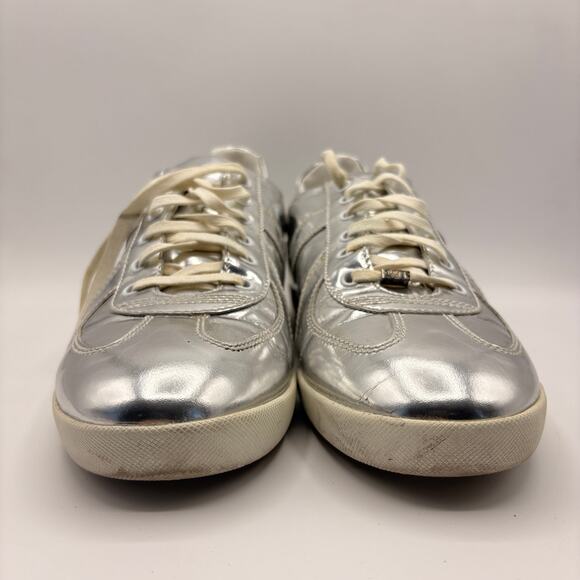 DIOR Metallic Low Top Sneakers Silver Sz 43.5/US 10.5 $510 - Picture 4 of 16
